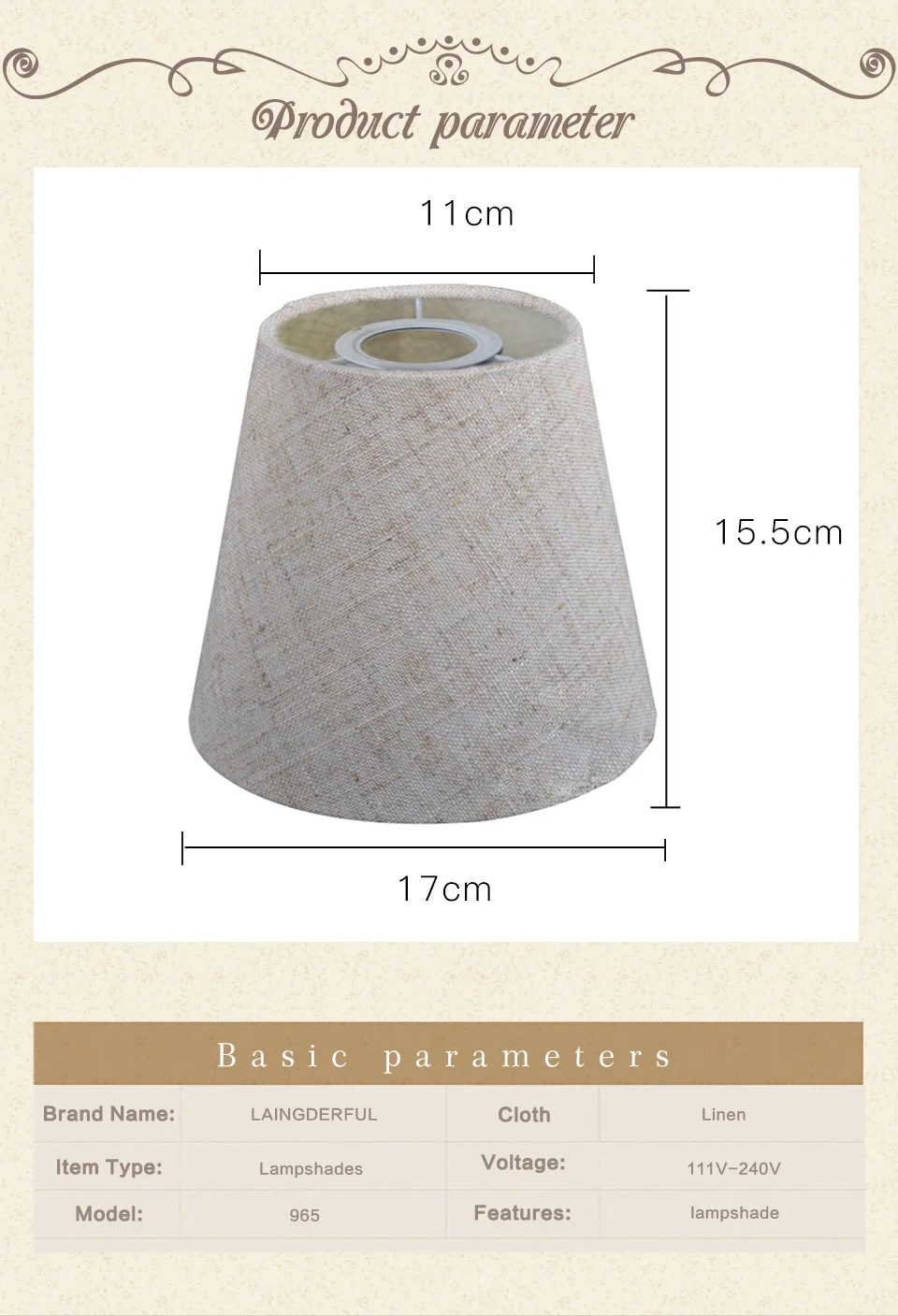LAINGDERFUL арт-деко абажур ткань художественная Лампа Абажур для настольных ламп льняное украшение люстра лампа крышка светильник