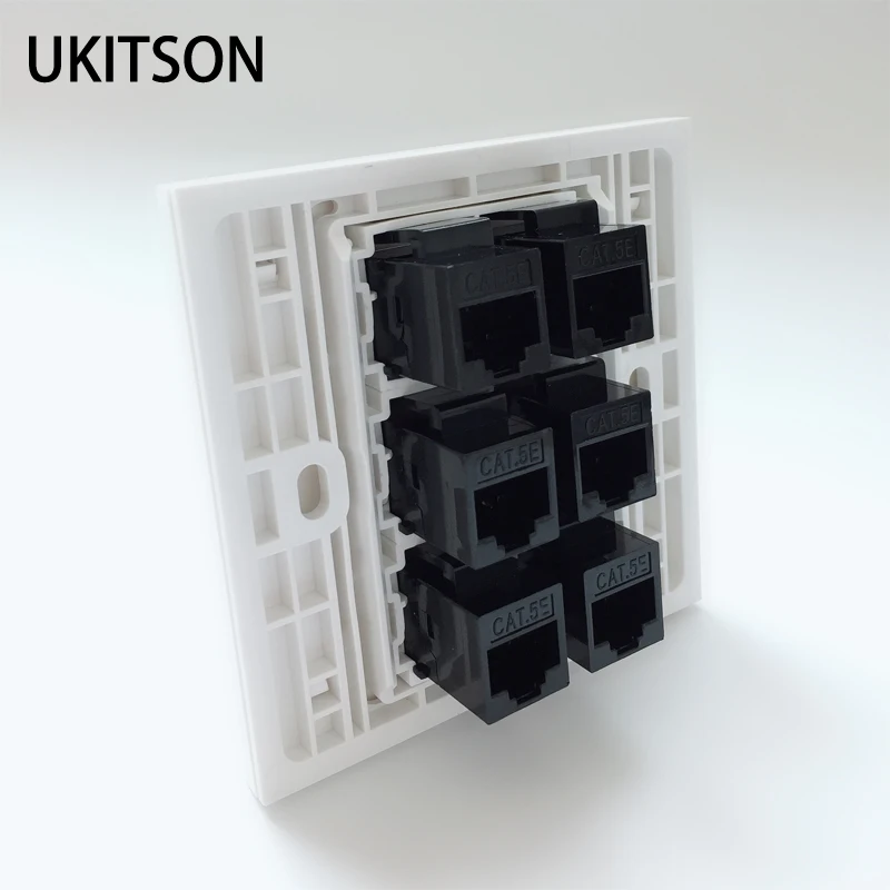 6 портов RJ45 5e гнездо панель розетки для Интернет LAN Сетевой удлинитель| |
