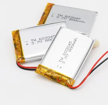 

2pcs/lot lipo batteries 3.7v 603045 800mAh li-polymer battery with pcb and wires