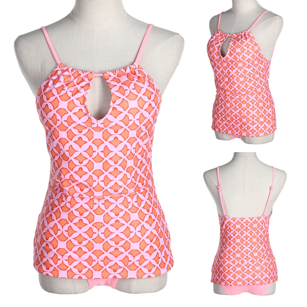 Bikini Women Tankini Plus Size One Piece Swimsuit Push Up Tribal Printed Padded Bikini Set Pink Beachwear Female Bikini Women Tankini Plus Size One Piece Swimsuit Push Up Tribal Printed Padded Bikini Set Pink Beachwear Female