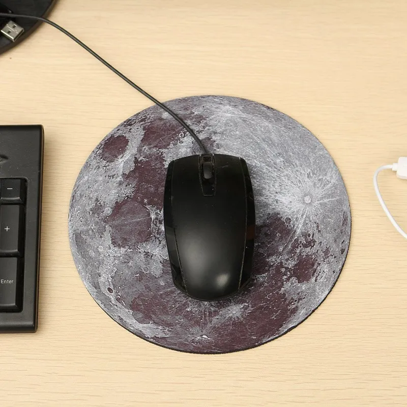 

Portable Gaming Mouse Pad Locking Edge Mousepad Moon Shaped Rubber Mouse Mat Round Keyboard Mat Table Mat For Dota for Gamer