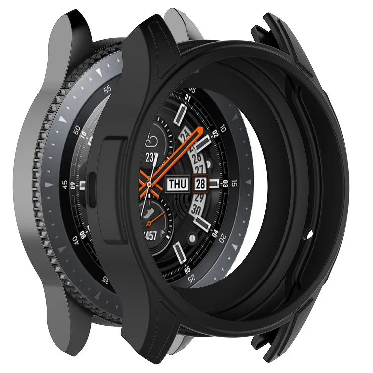 Чехол для samsung Galaxy Watch 42 мм/46 мм и gear S3 Frontier, универсальный чехол, мягкий силиконовый защитный чехол, рамка - Цвет ремешка: black 46mm