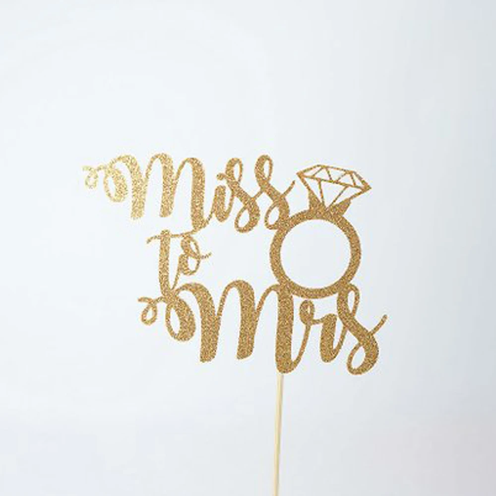 Wedding cake topper, Miss To Mrs  Cake Topper, Engagement  Topper, Bridal Shower Cake Topper decoration Supplies