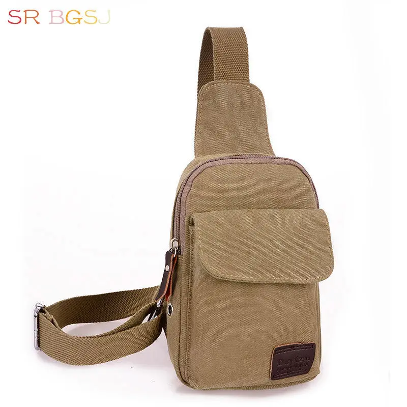 Free Shipping Men Women Packable Chest Bag Cotton Canvas Travel Cross