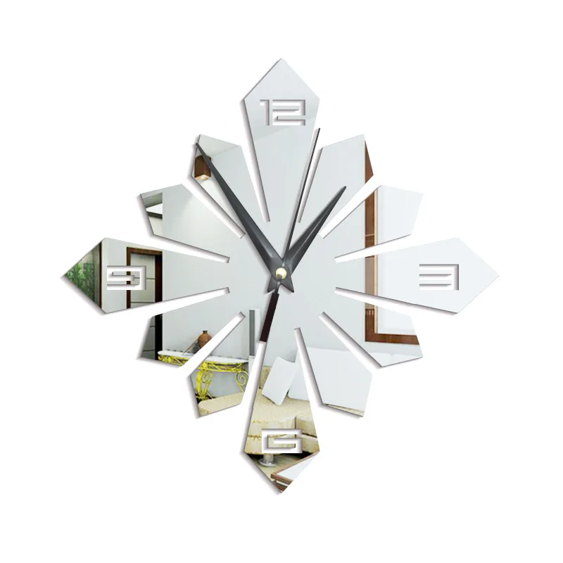 Цифровые настенные часы/большой/современный дизайн/для кухни/для гостиной/настенные часы/наклейки/Декор украшения дома аксессуары - Цвет: 60100silvery