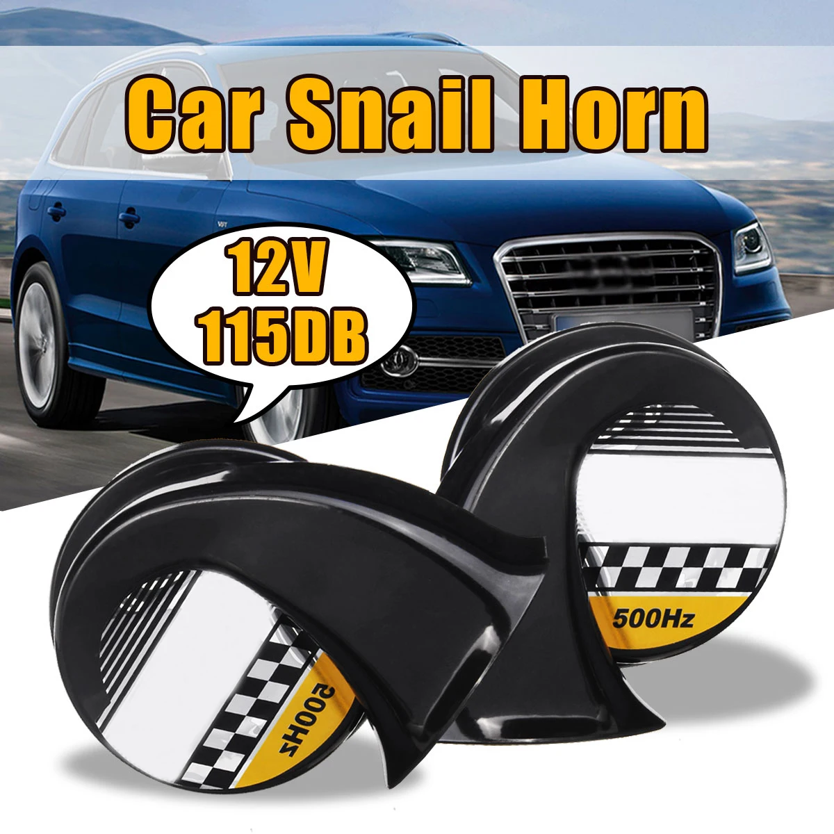 

12V 115DB Universal Car Snail Horn Waterproof Signal Horn Loud Horns Signal For Motorcycle Trucks Trailer Boat