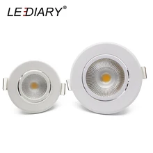 LEDIARY Round LED Recessed COB Downlights LED Spot Lights Real 3W 5W 100V-240V No Flicker 2/3 Inch Size 55/70mm Cut Hole
