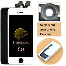 2pcs Free ship Mobile phone lcd Tianma for iphone 5 5S 5C Lcd Display with Touch screen Digitizer Full Assembly with Camera ring