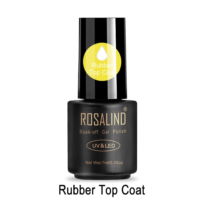 Гель-лак ROSALIND для ногтей 7 мл, базовое верхнее покрытие, стойкий маникюр, закаленное верхнее покрытие, гель-резина для гель-лака для дизайна ногтей