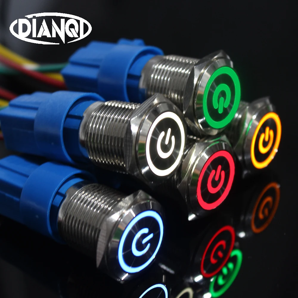 Metal Push Button Switch Bell Horn Button Metal Push Switch 19mm