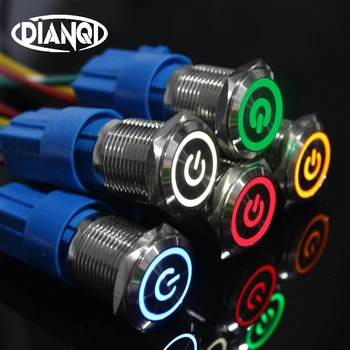 

New type 19mm Waterproof Momentary Metal Doorbell Bell Horn power ring mark Push Button Switch LED reset car PC