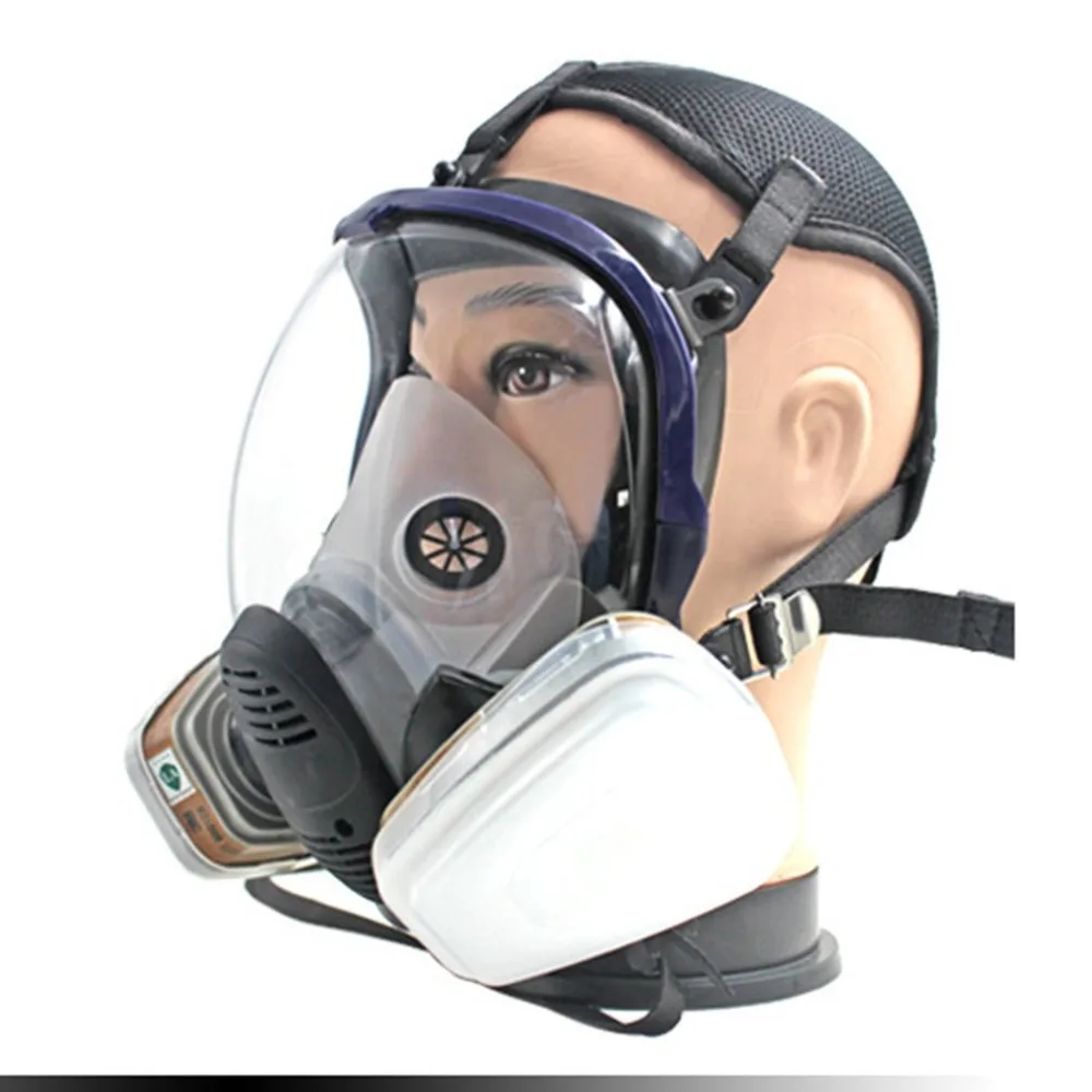 

7pcs/Set Full Face Respirator Gas Mask Anti-dust Chemical Safety Mask with 3M Cartridge for Industry Painting Spraying