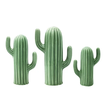 

ins Nordic green ceramic cactus crafts figurine jewelry shooting props home decorations accessories simulation plant furnishings
