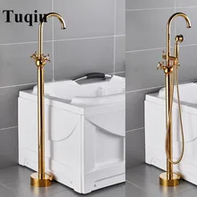 Ванная комната ванной кран+ ручной душ стоя золото ванна смесители напольные
