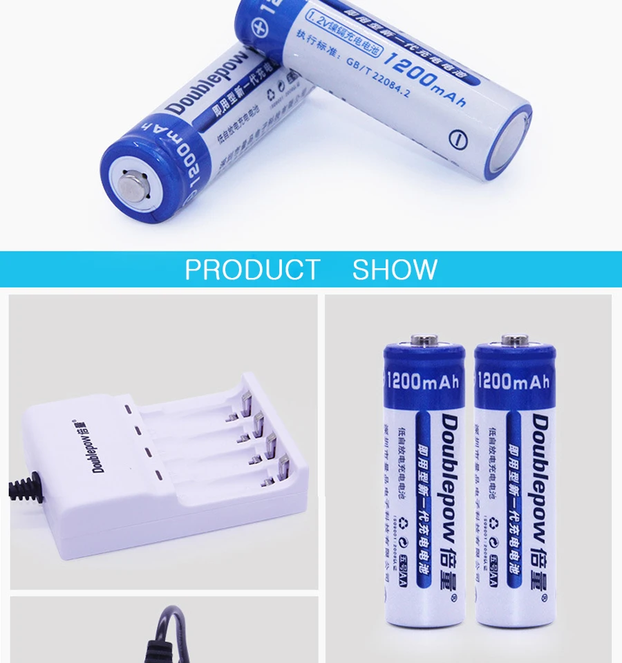 AA Ni-MH аккумуляторы+ 4 слота USB зарядное устройство для AA/AAA батареи; 800mAh 1200mAh 2A 5# батарея+ портативный батарейный блок
