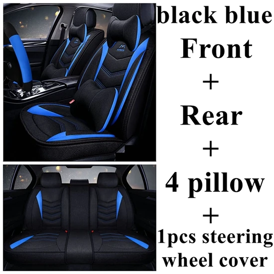 Чехол автокресла для Mitsubishi Outlander ASX Nissan Tiida Juke, Qashqai j10 j11 Renault Clio Duster logan Sandero Seat Ibiza altea - Название цвета: black blue luxury