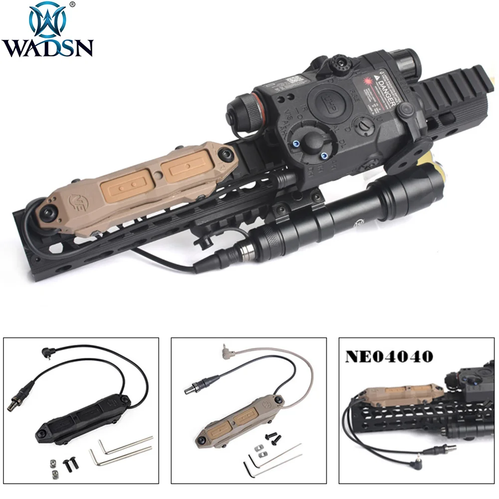 

WADSN Remote Pressure Switch For M Series Scout Weapon Light Tail Dual Button Hunting LED Flashlight PEQ 16A M3X Accessories