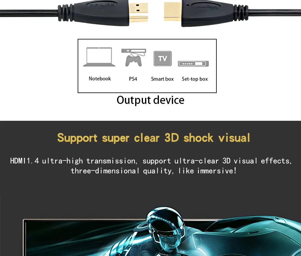 1,4 в HDMI кабель 1080P3D HDMI к HDMI кабель HDMI для PS3 HD lcd Apple tv xbox компьютерные кабели 0,5 м 1 м 2 м 3 м 5 м 8 м 10 м 15 м 20 м