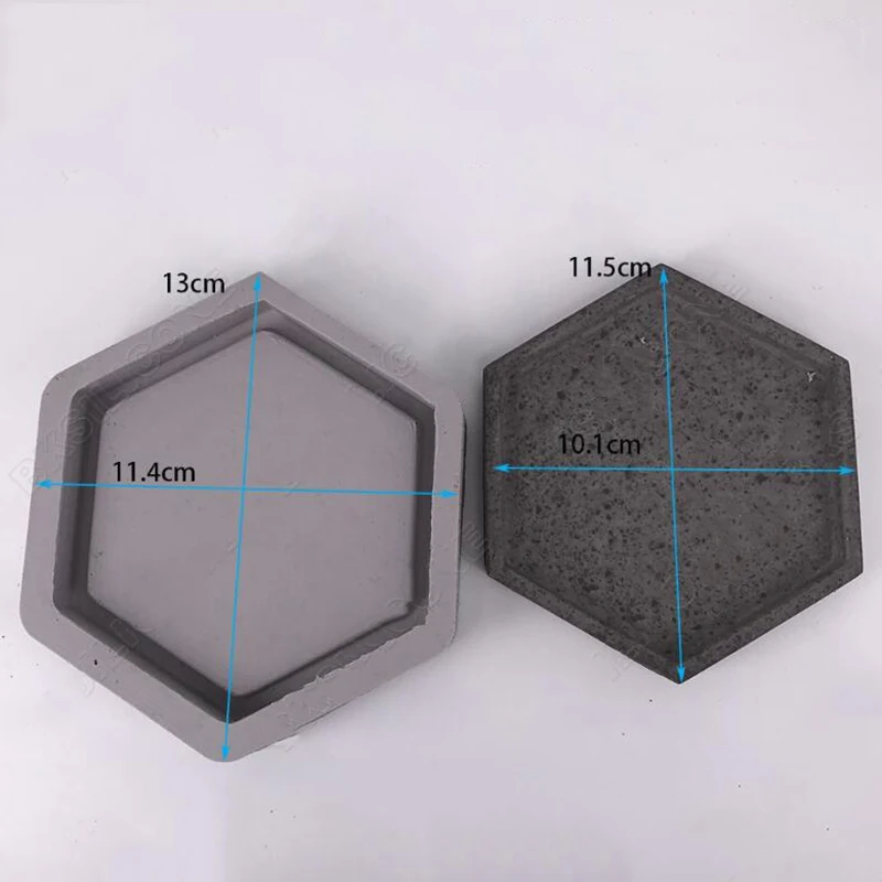 Пятиугольный лоток для бетона, силиконовая форма, шестигранный подсвечник, ремесла, форма для украшения офиса, цемент, цветочный горшок, пьедестал, формы