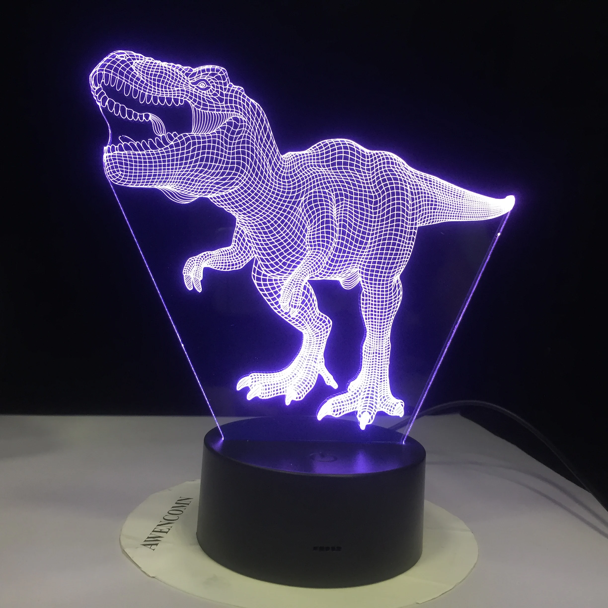 Новый динозавр Triceratops 3D светодиодный ночник настольная лампа для сна креативная