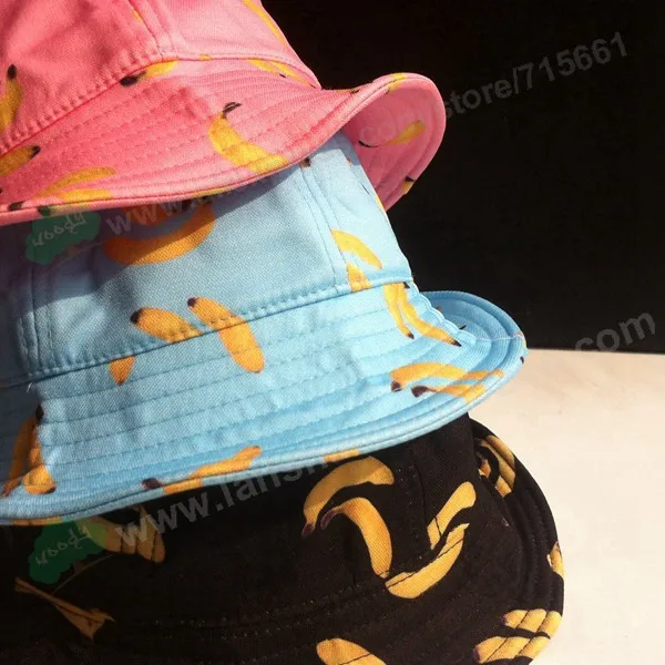 Прекрасный банан фрукты ведро шляпы с принтом шляпа от солнца для женщин шляпа от солнца Chapeau Touca дизайнер шляпа рыбака Casquette