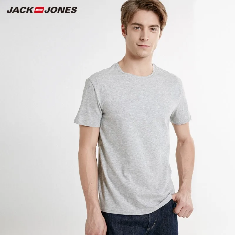 JackJones Мужская футболка эластичный хлопковый топ футболка трикотажная одежда для отдыха для мужчин 219191502