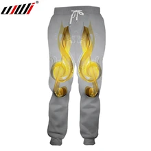 UJWI новые 3D печатные желтые музыкальные нотки брюки мужские спортивные брюки модные мужские брюки унисекс Одежда в китайском стиле