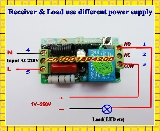 220 В 10А 1000 Вт нагрузочный RF беспроводной пульт дистанционного управления(приемник) 4 пульта дистанционного управления(передатчик) фиксированный add transmiter свободно