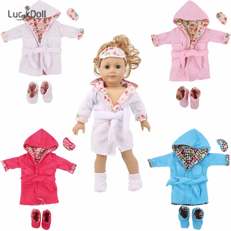 LUCKDOLL модная новая пижама из хлопка+ маска для глаз+ обувь, комплект из трех предметов костюм для 43 см для ухода за ребенком для мам кукла или 18-дюймовые куклы аксессуары лучший подарок