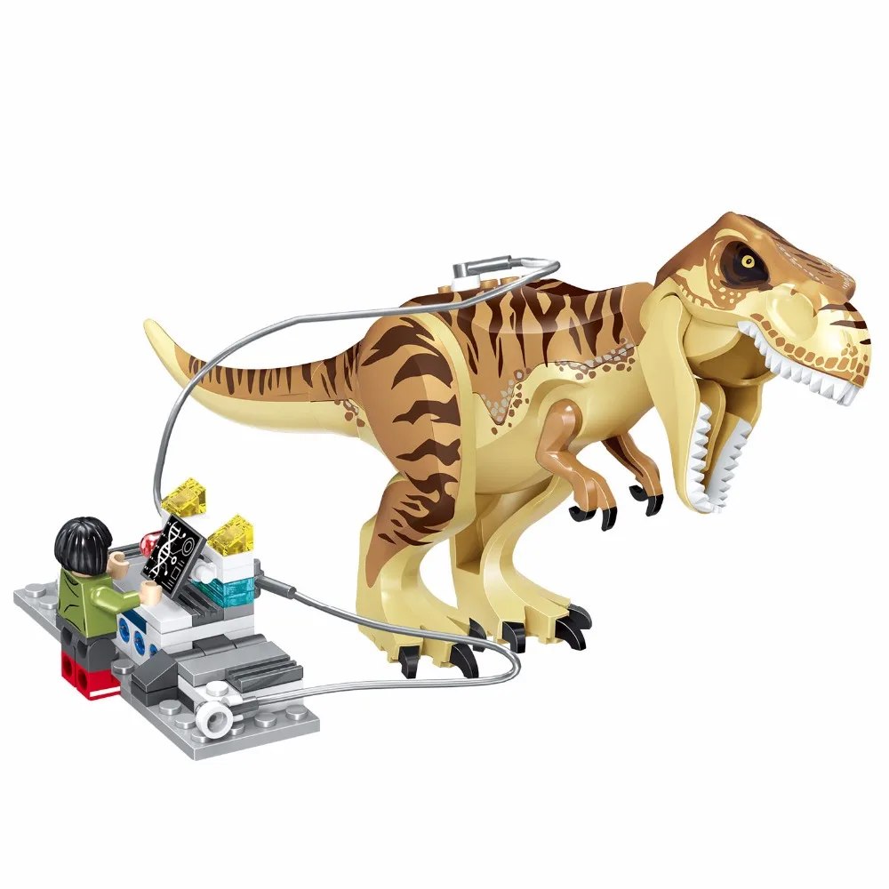  Jurassic World dinosaur transport cart model  Indominus Rex Figures building blocks  educational toys for children gifts