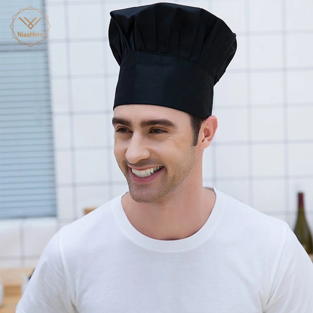 

Cooker Fold Cap Unisex Chef Hat High Quality Wholesale Solid Sushi Chef Waiter Hats Adult Restaurant Hotel Bakery Canteen Chef