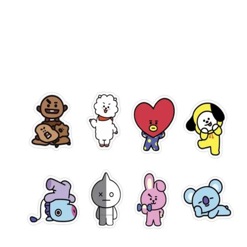 Kpop Bts Korean Stars Bt21 Tata Cartoon Pattern Badge Listings Brooch Dolls  For Students,girl Boy Toy Collection,h094 - Dolls - AliExpress