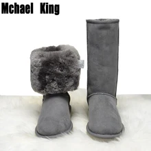 Натуральная кожа; натуральный мех; шерсть; зимние сапоги; женские австралийские сапоги наивысшего качества; зимние сапоги для женщин; теплая шерстяная обувь