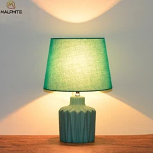 Современная керамика настольная лампа нордическая настольная лампа для спальни прикроватная дампы стол Гостиная зеленый узор домашний деко светильник