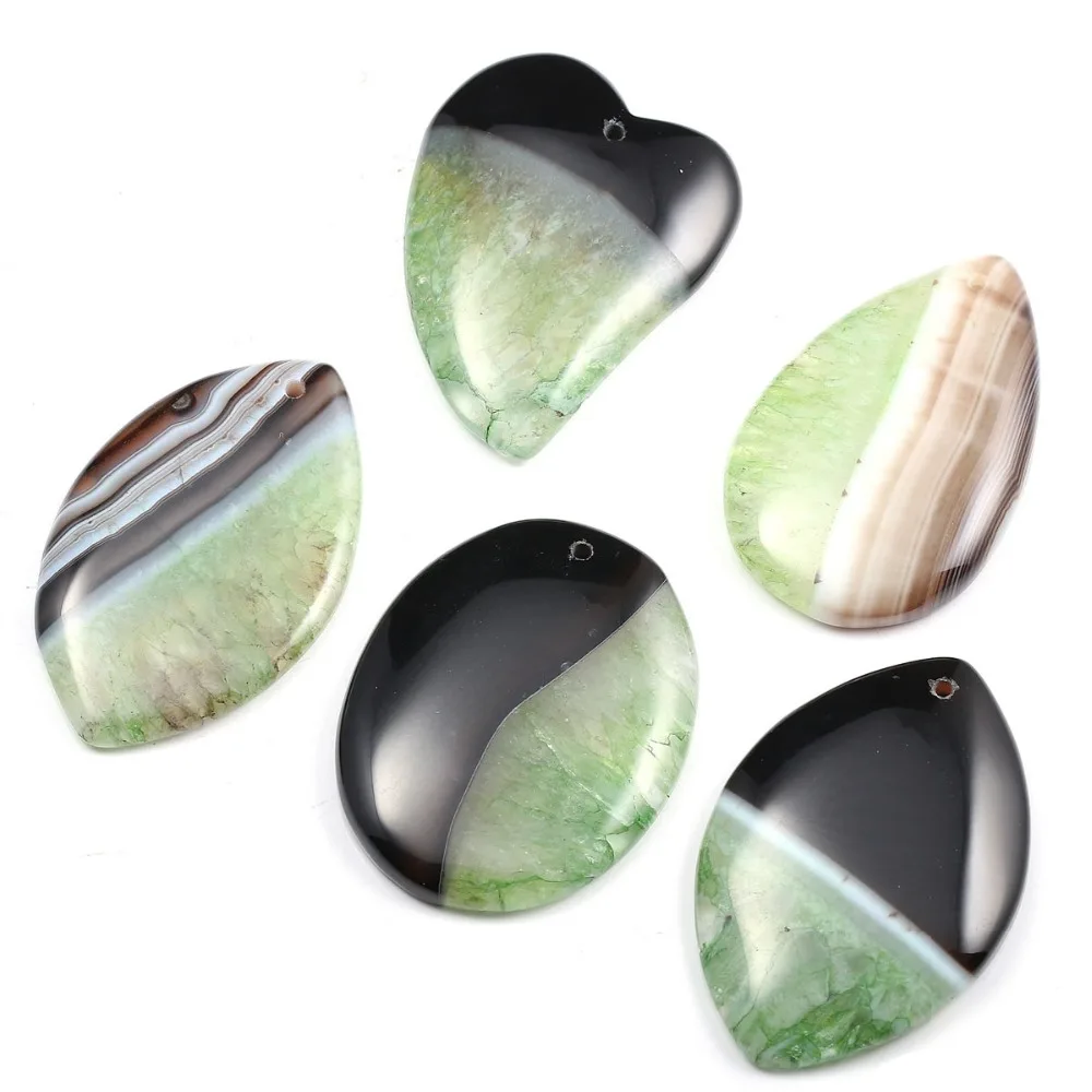 

New 5 Piece Set Agates Pendants Irregular Shape Natural Stone Pendants Charms for Jewelry Making Necklace