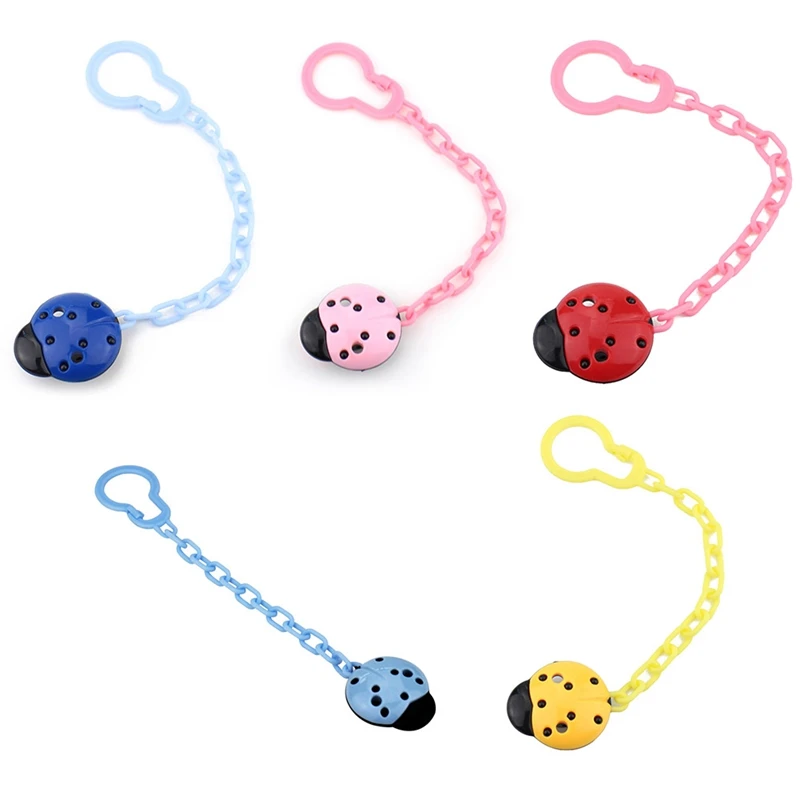

Cute Toddler Baby Ladybug Pacifier Clip Chain Kids Soother Nipple Toys Dummy Pacifier Anti-Drop Holder