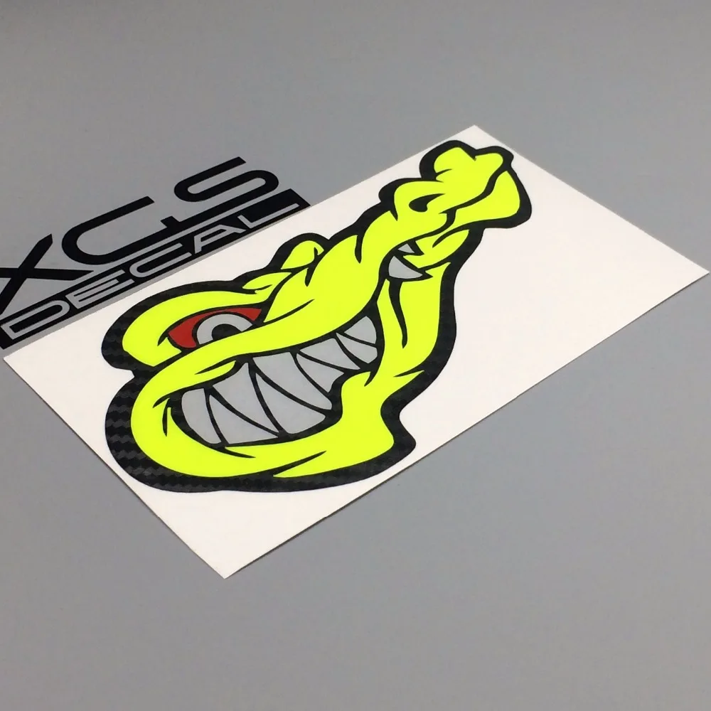 Mobil Vinyl Stiker Buaya Kepala Multilayer Neon Kuning 15 Cm X 85