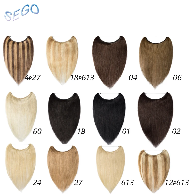 SEGO прямые пианино чистый цвет 16 "18" 20 "22" провода пряди человеческих волос для наращивания невидимый провод флип в наращивание волос не Реми