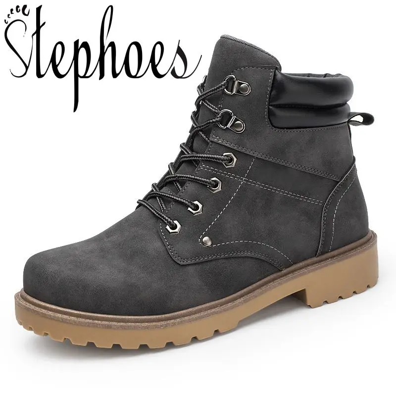

Stephoes Men Autumn Short Boots Fashion Footwear Lace Up Shoes High Quality Men Boots Cheap Timber Ankle Boots Dropshipping