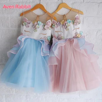 

Aven Rabbit girls dress Party kids dresses for girls banquet princess dress cute girl costume kids performance 2 - 8 years old