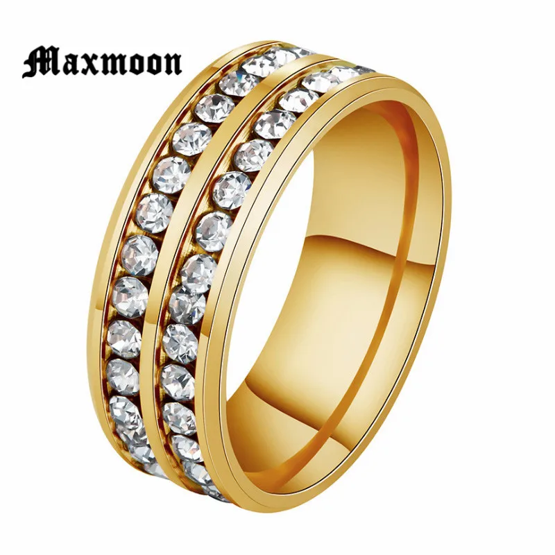Maxmoon горячее каменное ювелирное изделие из нержавеющей стали с двойными рядами
