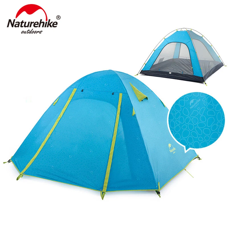 

NatureHike 4 Person Tent 3 season 215*215*130 cm Double Layer Outdoor Camping Hike Travel Play Tent Aluminum Pole NH15Z003-P