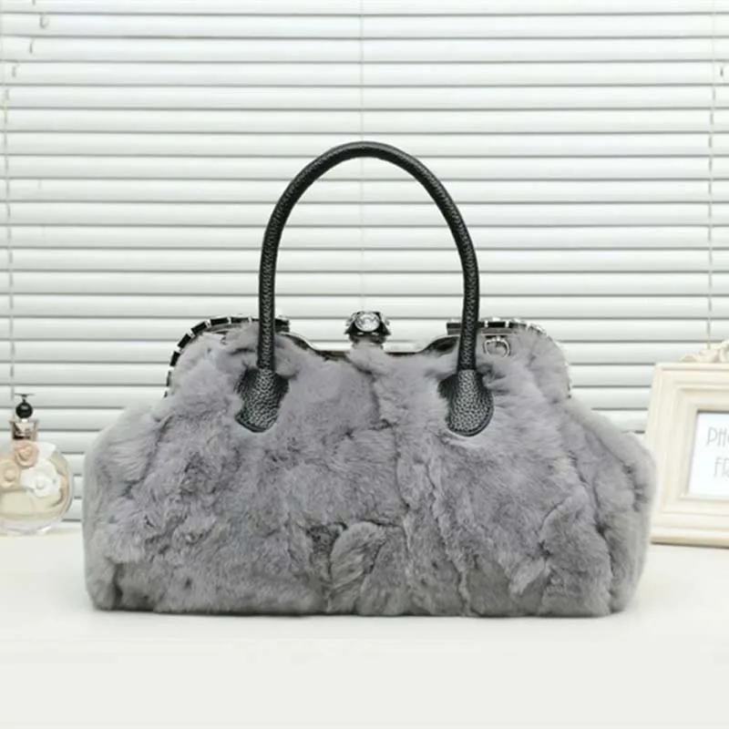 

Latest Genuine Leather Real Fox Fur Lady Shoulder Bags