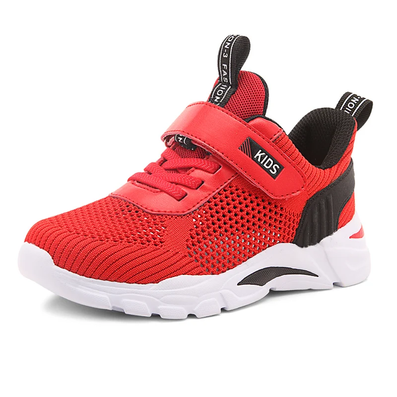 ULKNN Boys sneakers children's basketball shoes white mesh breathable running hollow pupils 8 boys 9 small Kids sports shoes - Цвет: red hollow