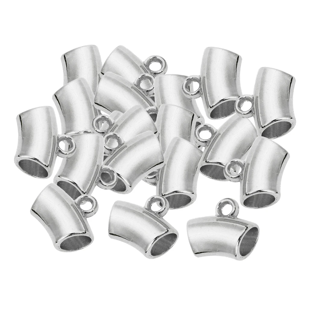 100Piece Loose Spacer Beads Charm Large Hole Beads Tubue Bails Connectors Charms Pendant for DIY Bracelet Jewelry Craft Supplies