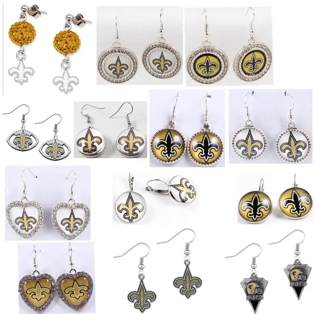 6pairs Lot Sport Earrings Jewelry Whole New Orleans Saints 6pairs Lot Sport Earrings Jewelry Whole New Orleans Saints Dangle For American Football Fans