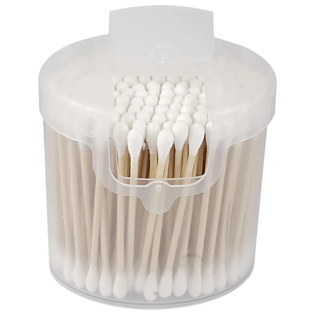 1 Pack Double End Wooden Grip Cotton Swab Bud Ear Wax Remover Picks
