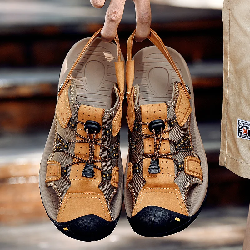 Классические мужские мягкие сандалии; удобная мужская летняя обувь; босоножки из натуральной коровьей кожи; сандалии больших размеров; мужские римские сандалии
