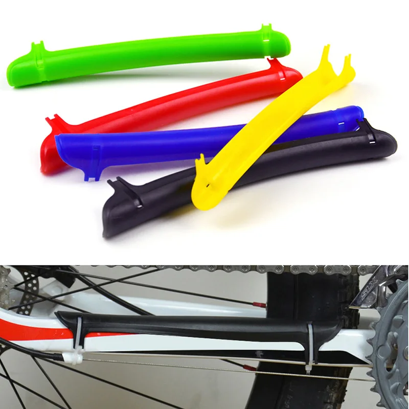 Top New 1 Pc Rubber Bike Cycling Bicycle Frame Chain Stay Protector Stick Cover Guard Accessories 6 Colors 2