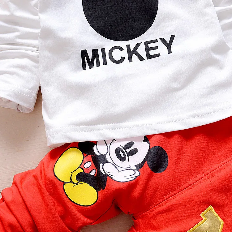 Весенне-осенний детский спортивный комплект, детские костюмы толстовки с Микки-Маусом для мальчиков+ футболка+ штаны, комплект из 3 предметов, комплект одежды для мальчиков 1-5 лет